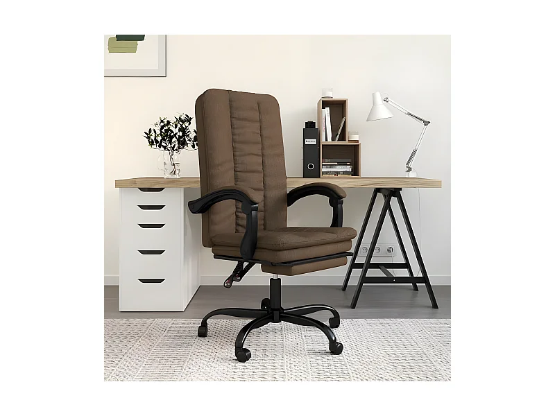 Fauteuil inclinable de bureau Marron Tissu