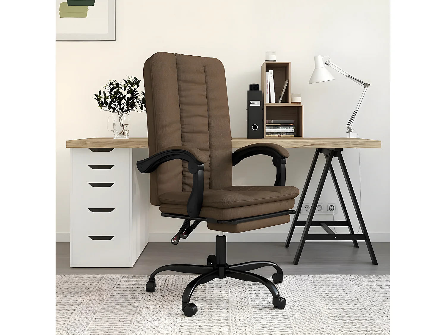 Fauteuil inclinable de bureau Marron Tissu