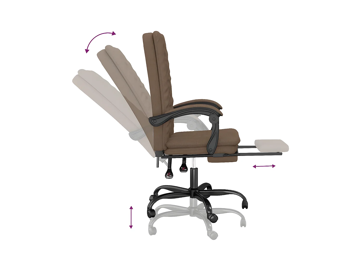 Fauteuil inclinable de bureau Marron Tissu