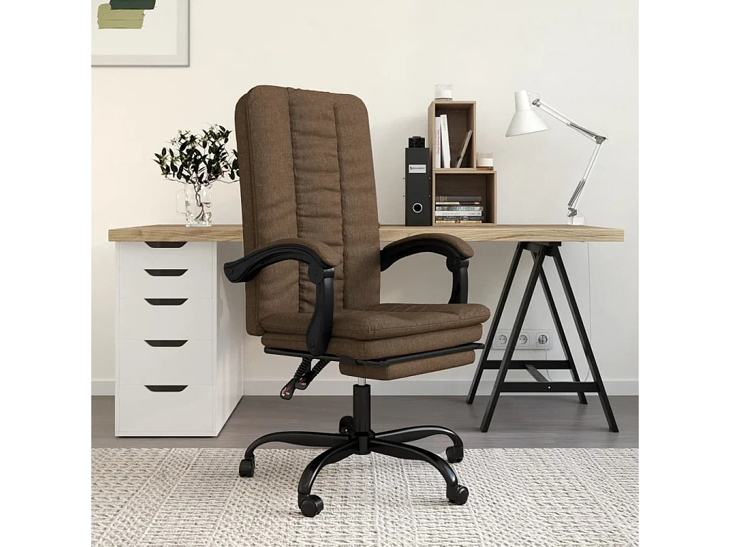 Fauteuil inclinable de bureau Marron Tissu