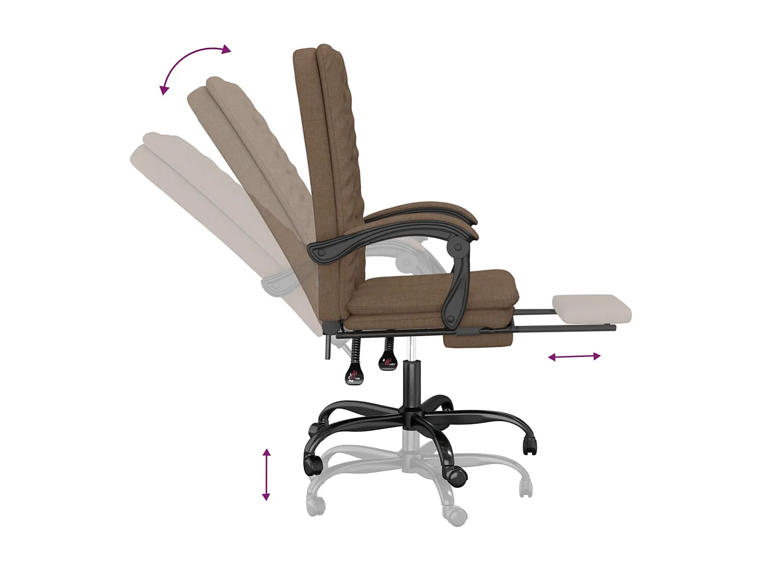 Fauteuil inclinable de bureau Marron Tissu