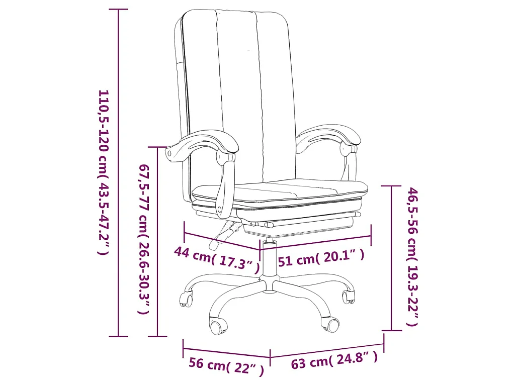 Kantoorstoel verstelbaar stof bruin
