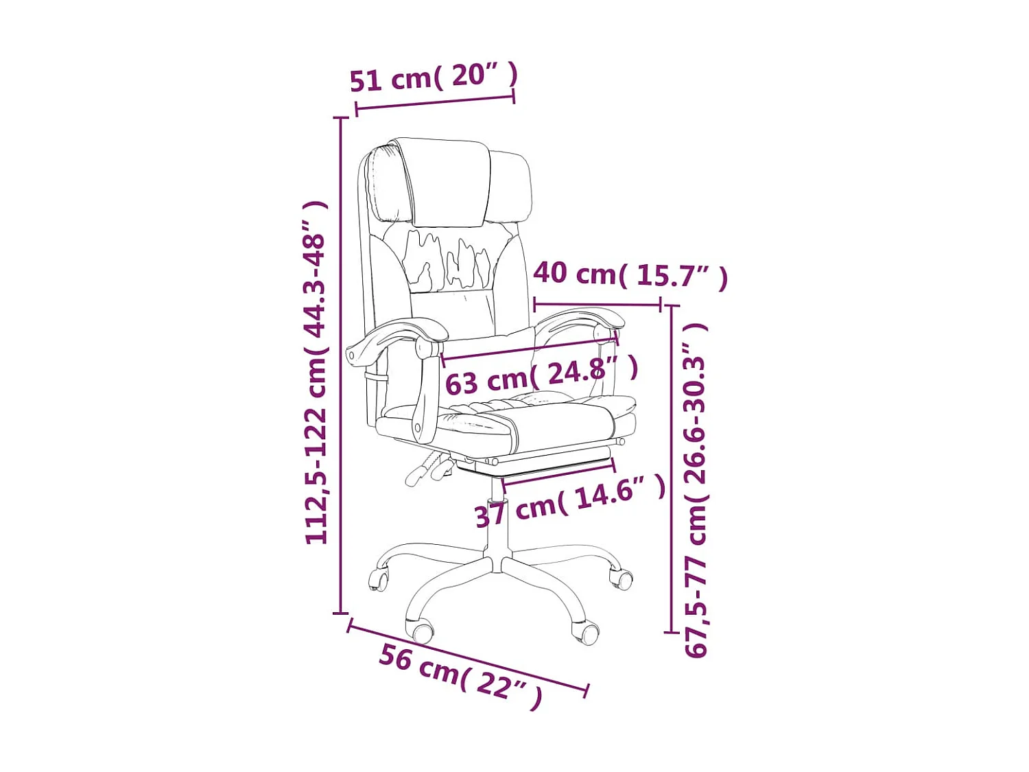 Fauteuil de massage inclinable de bureau Gris clair Tissu