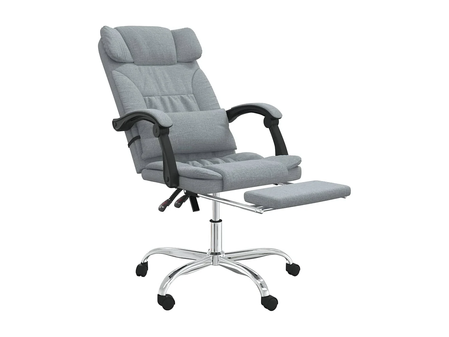 Fauteuil de massage inclinable de bureau Gris clair Tissu