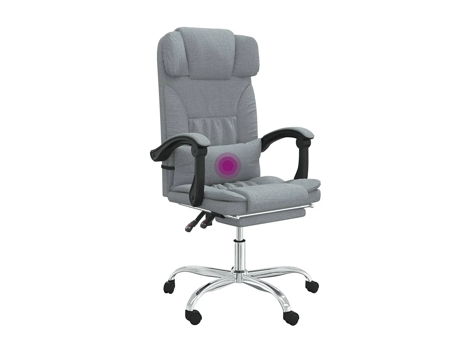 Fauteuil de massage inclinable de bureau Gris clair Tissu