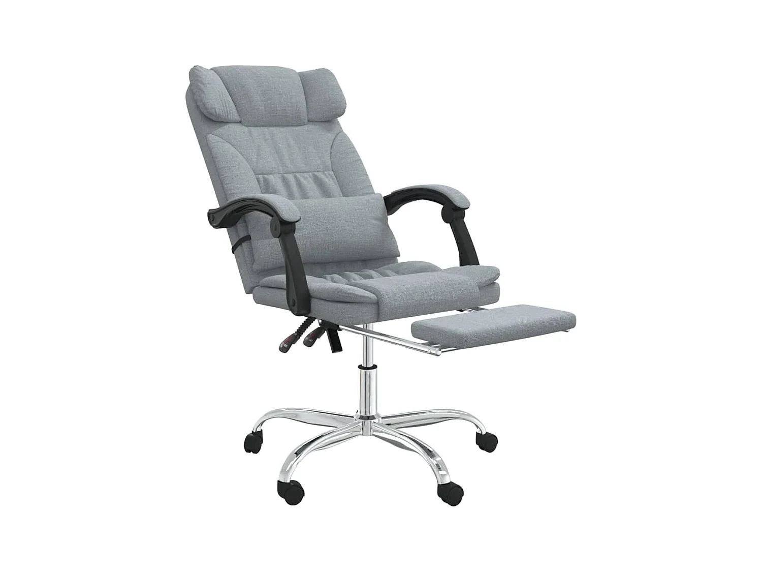 Sedia da Ufficio Massaggio Reclinabile Grigio chiaro in Tessuto