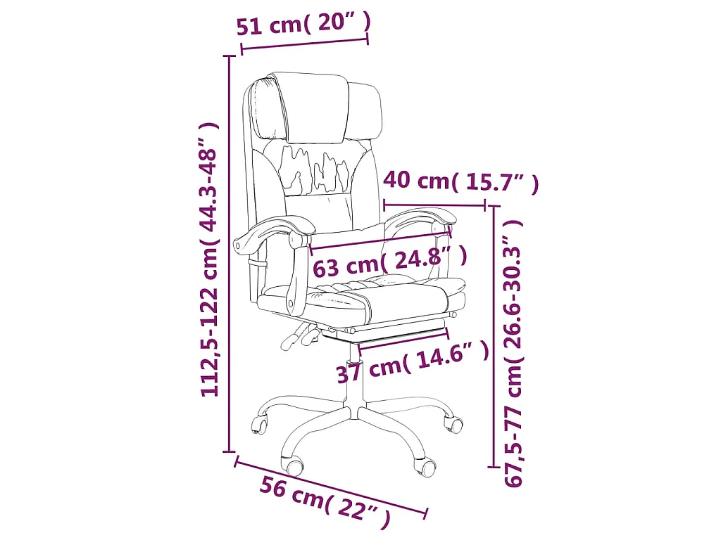 Fauteuil de massage inclinable de bureau Gris clair Tissu