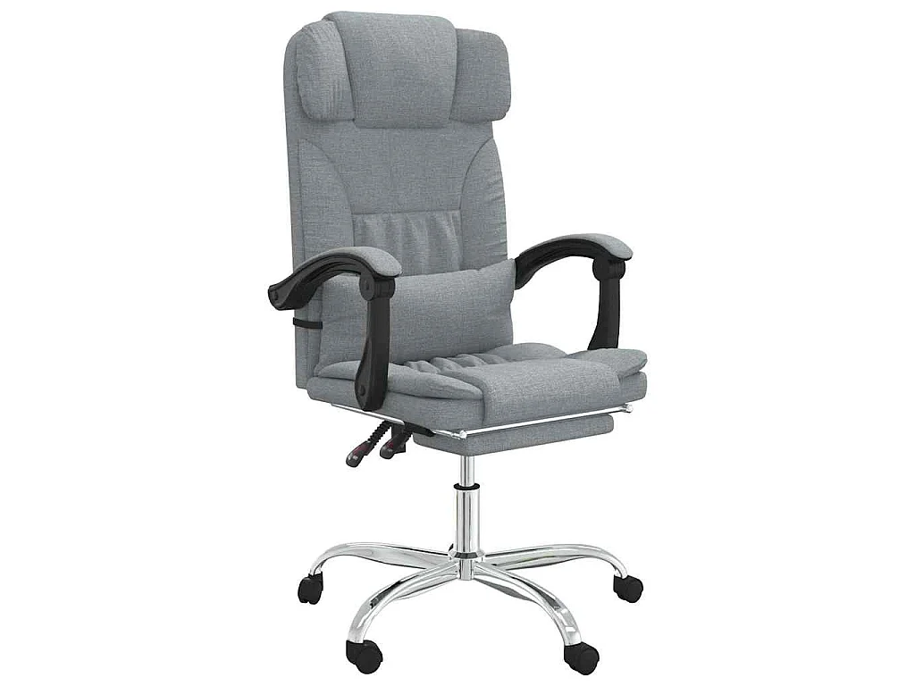 Fauteuil de massage inclinable de bureau Gris clair Tissu