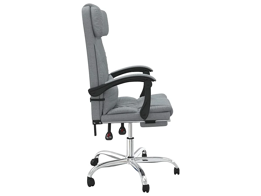 Fauteuil de massage inclinable de bureau Gris clair Tissu