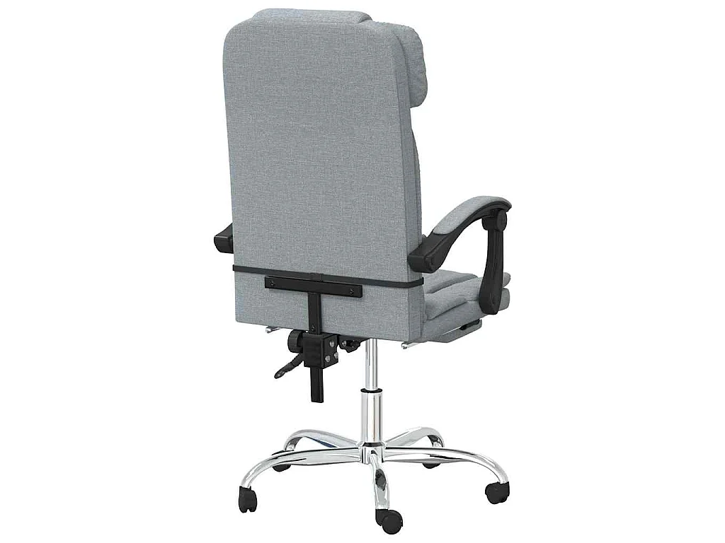 Fauteuil de massage inclinable de bureau Gris clair Tissu