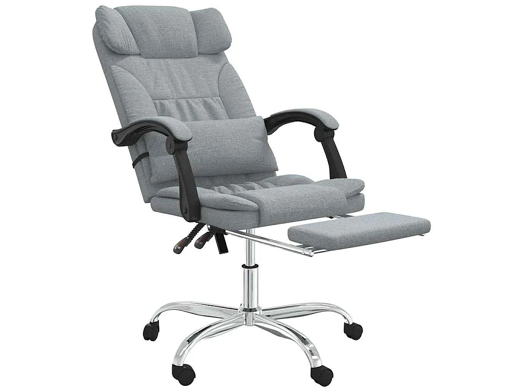 Fauteuil de massage inclinable de bureau Gris clair Tissu
