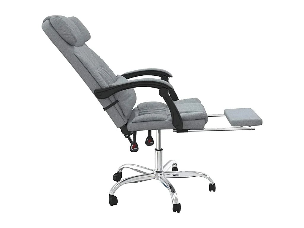 Fauteuil de massage inclinable de bureau Gris clair Tissu