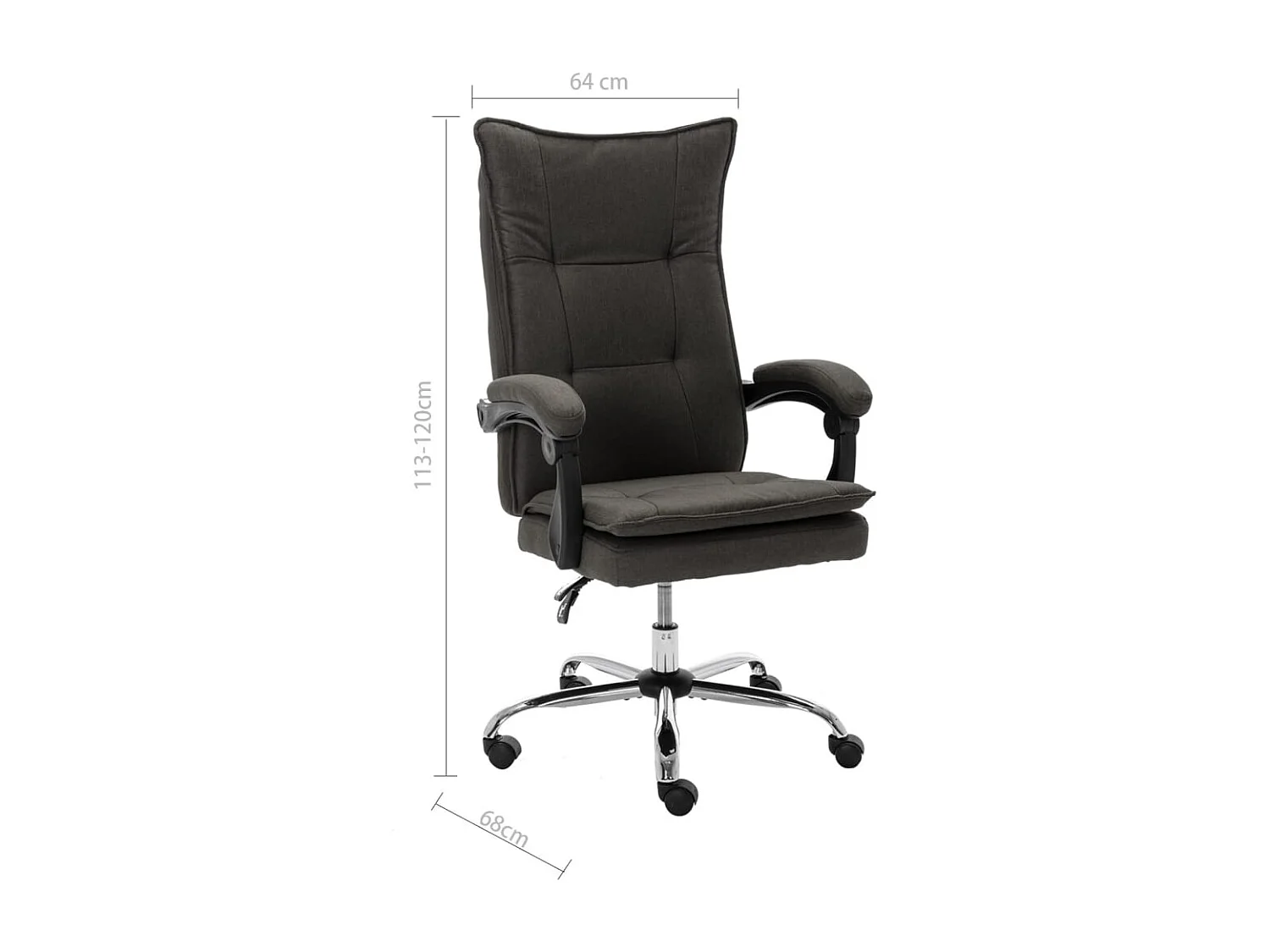 Bürostuhl Grau Stoff