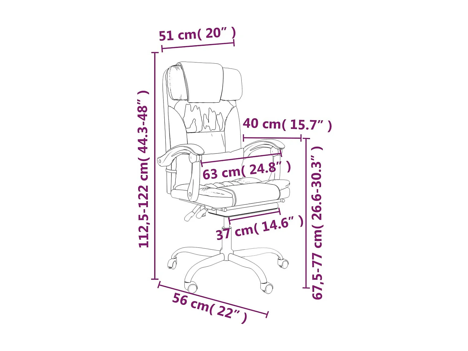 Fauteuil inclinable de bureau Marron Similicuir