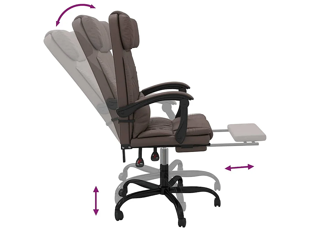 Fauteuil inclinable de bureau Marron Similicuir