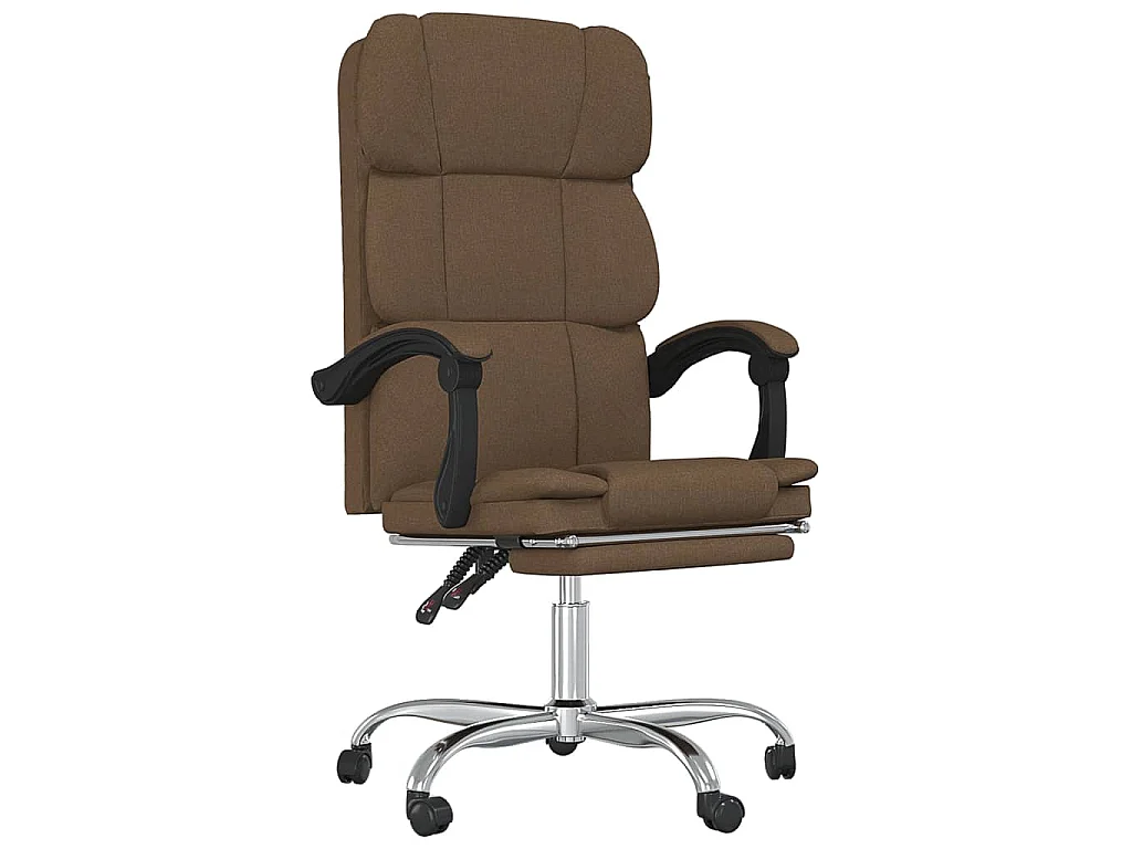 Bürostuhl mit Liegefunktion Braun Stoff