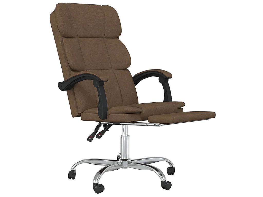 Bürostuhl mit Liegefunktion Braun Stoff