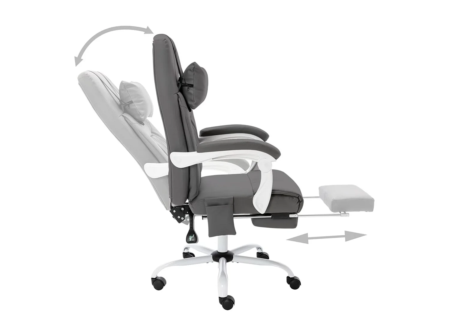 Massage-Bürostuhl Grau Kunstleder