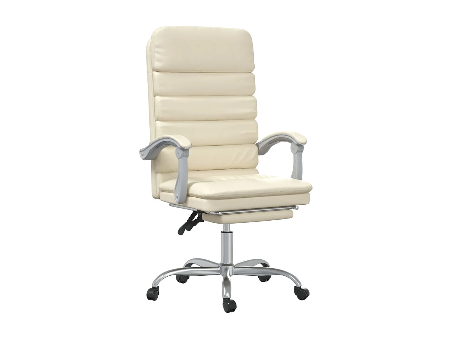 Fauteuil de massage inclinable de bureau Crème Similicuir