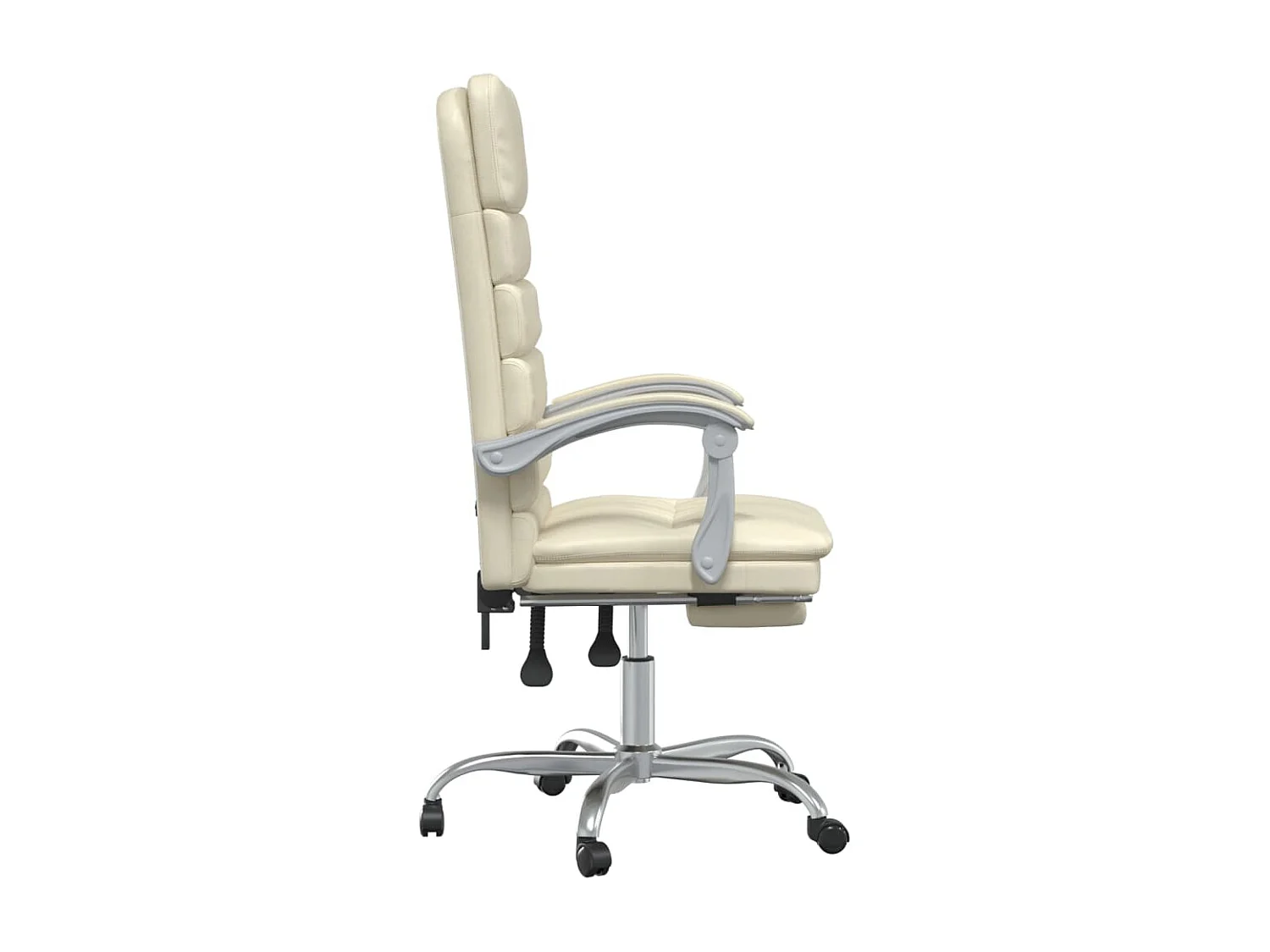 Fauteuil de massage inclinable de bureau Crème Similicuir