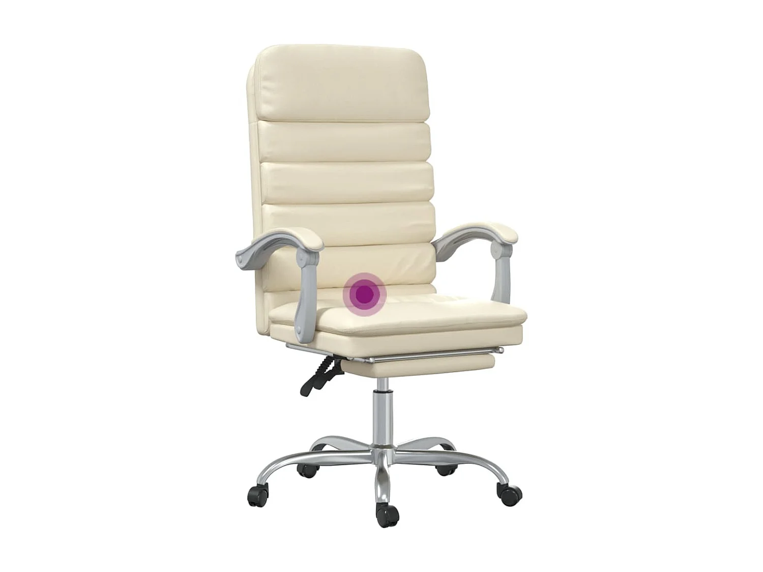 Fauteuil de massage inclinable de bureau Crème Similicuir