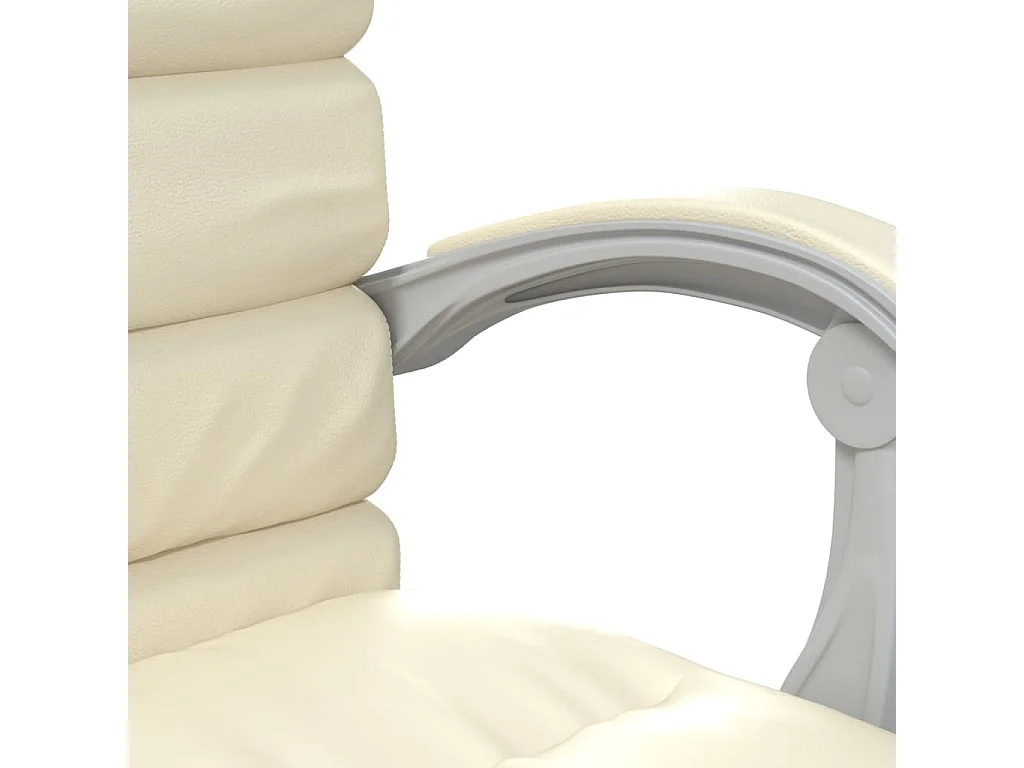 Fauteuil de massage inclinable de bureau Crème Similicuir