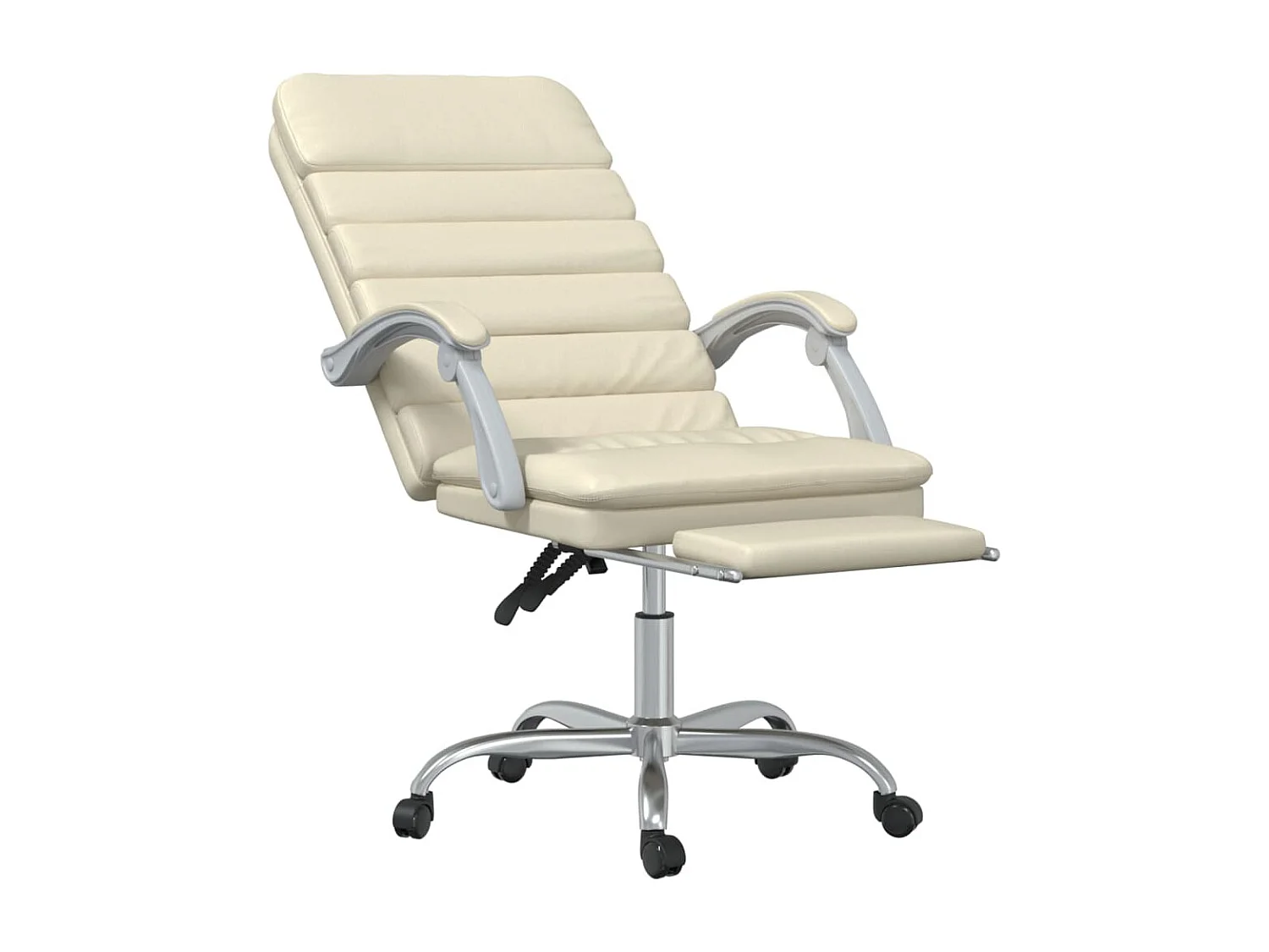 Fauteuil de massage inclinable de bureau Crème Similicuir