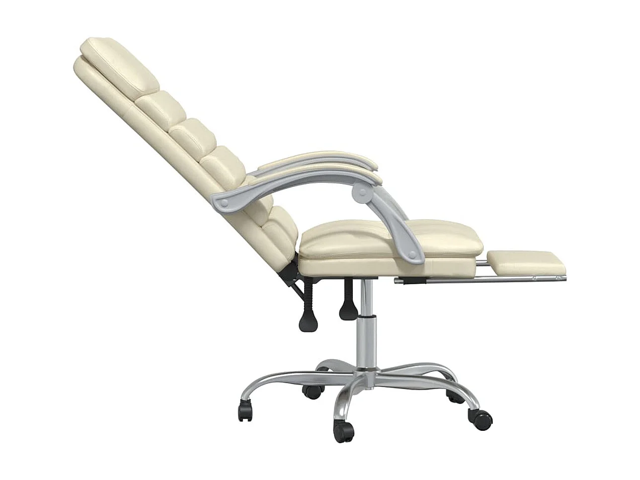 Fauteuil de massage inclinable de bureau Crème Similicuir