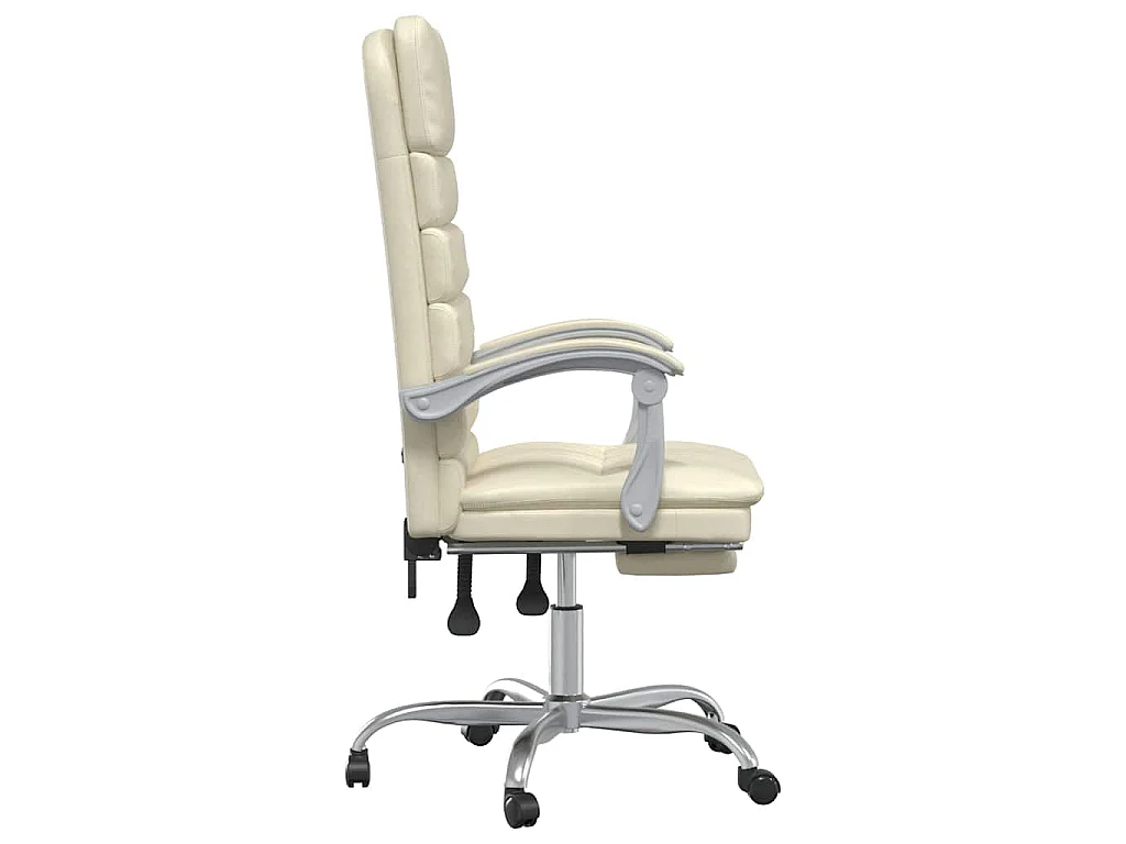 Fauteuil de massage inclinable de bureau Crème Similicuir
