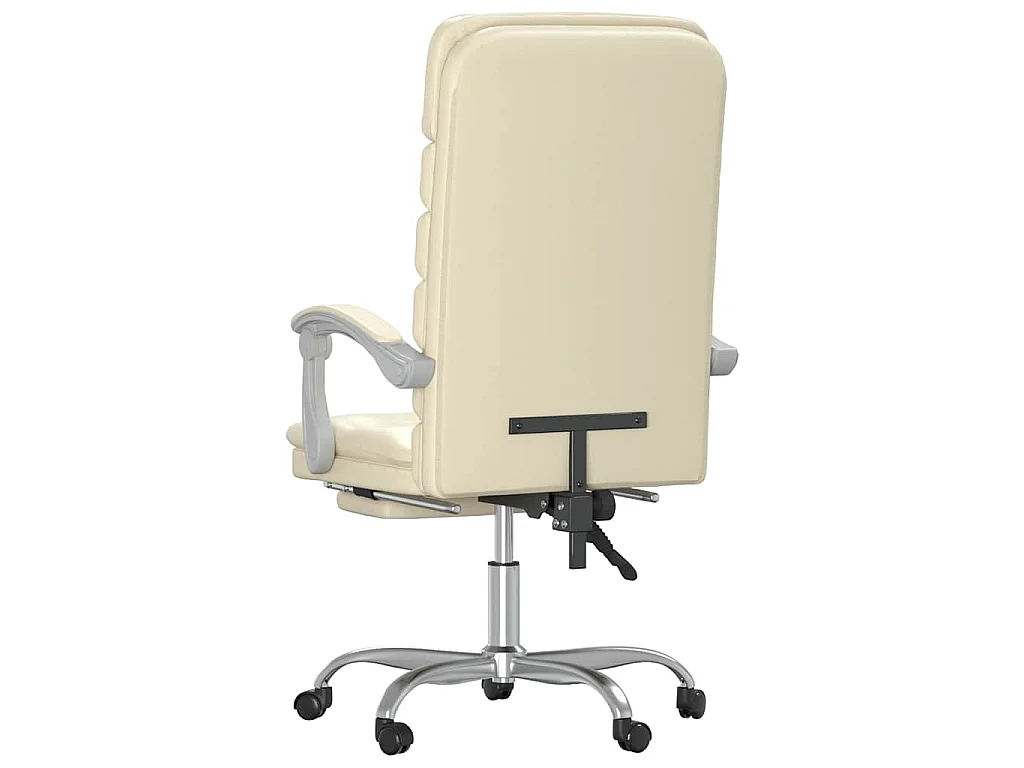 Fauteuil de massage inclinable de bureau Crème Similicuir