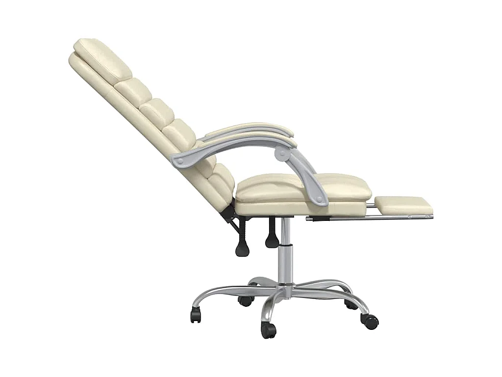 Fauteuil de massage inclinable de bureau Crème Similicuir