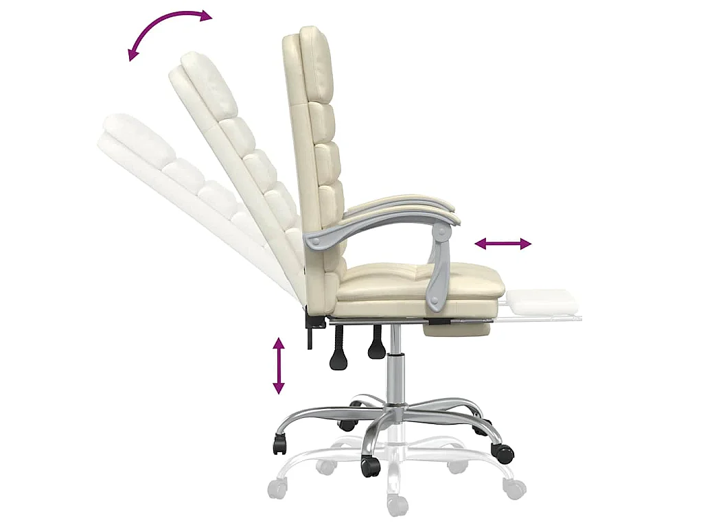 Fauteuil de massage inclinable de bureau Crème Similicuir