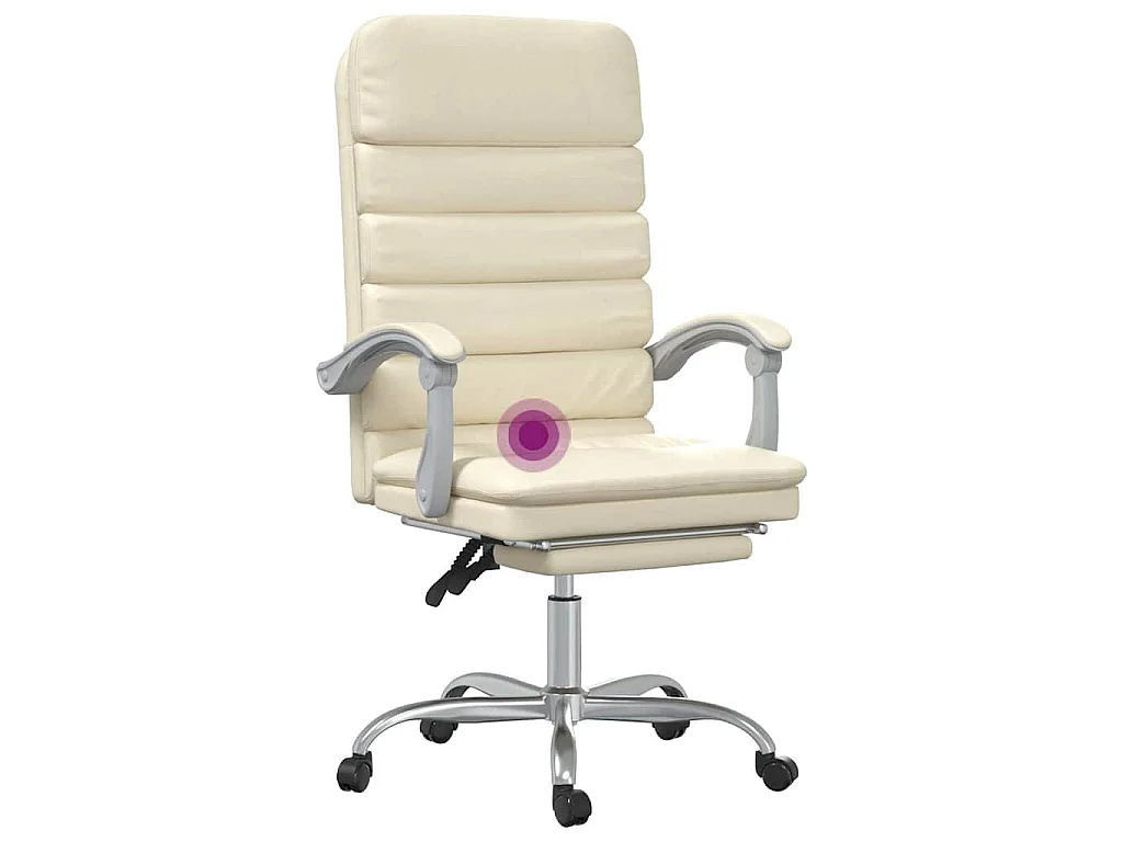Fauteuil de massage inclinable de bureau Crème Similicuir