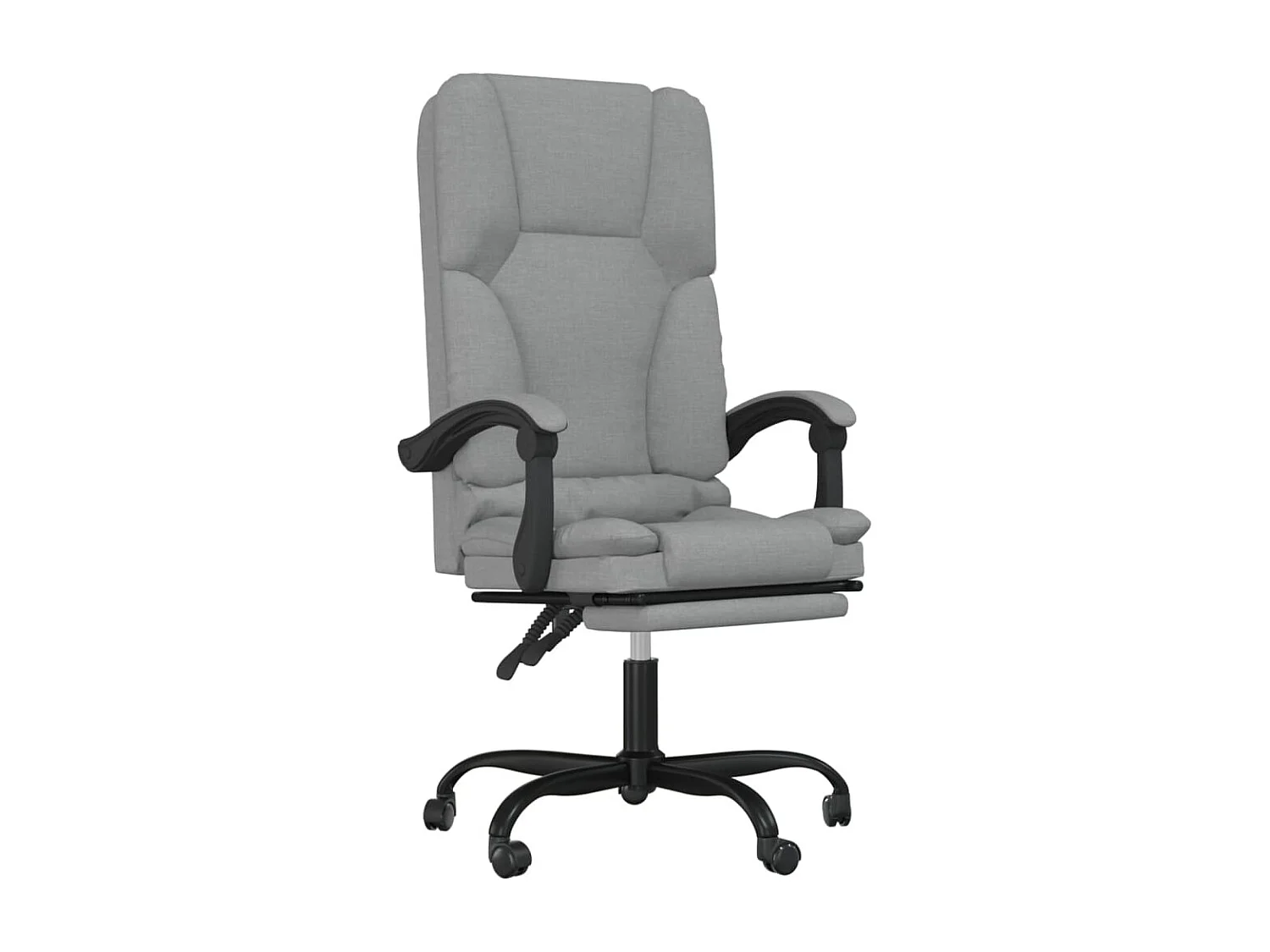 Fauteuil de massage inclinable de bureau Gris clair Tissu