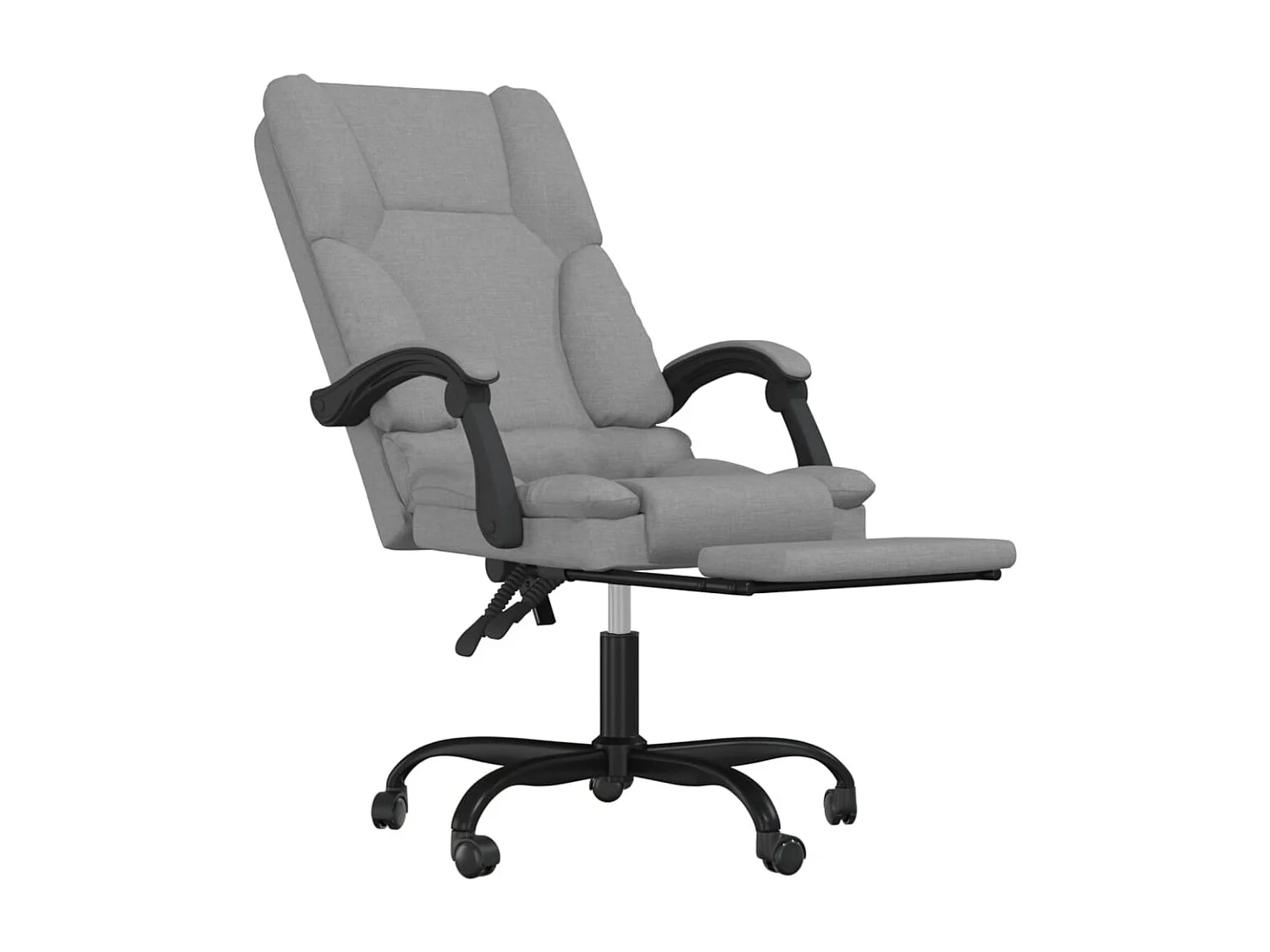 Fauteuil de massage inclinable de bureau Gris clair Tissu