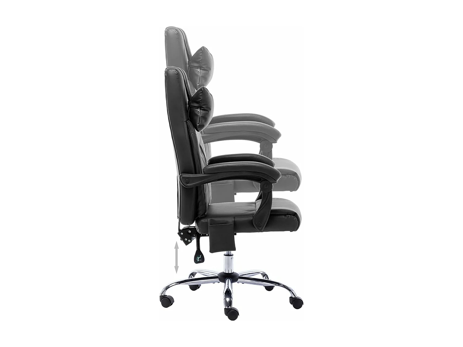 Cadeira de escritório c/ função massagem couro artificial preto