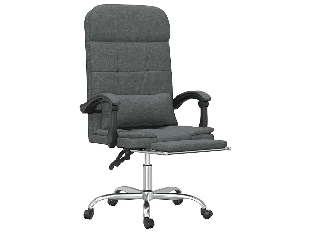 Fauteuil de massage inclinable de bureau Gris foncé Tissu