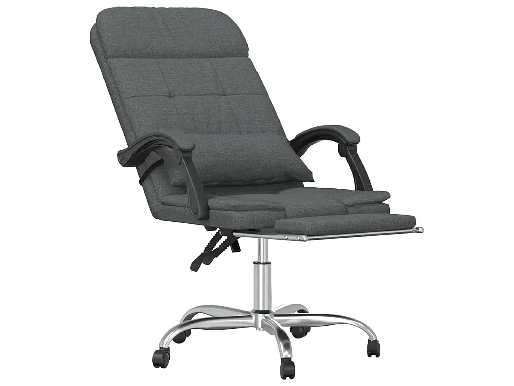 Fauteuil de massage inclinable de bureau Gris foncé Tissu