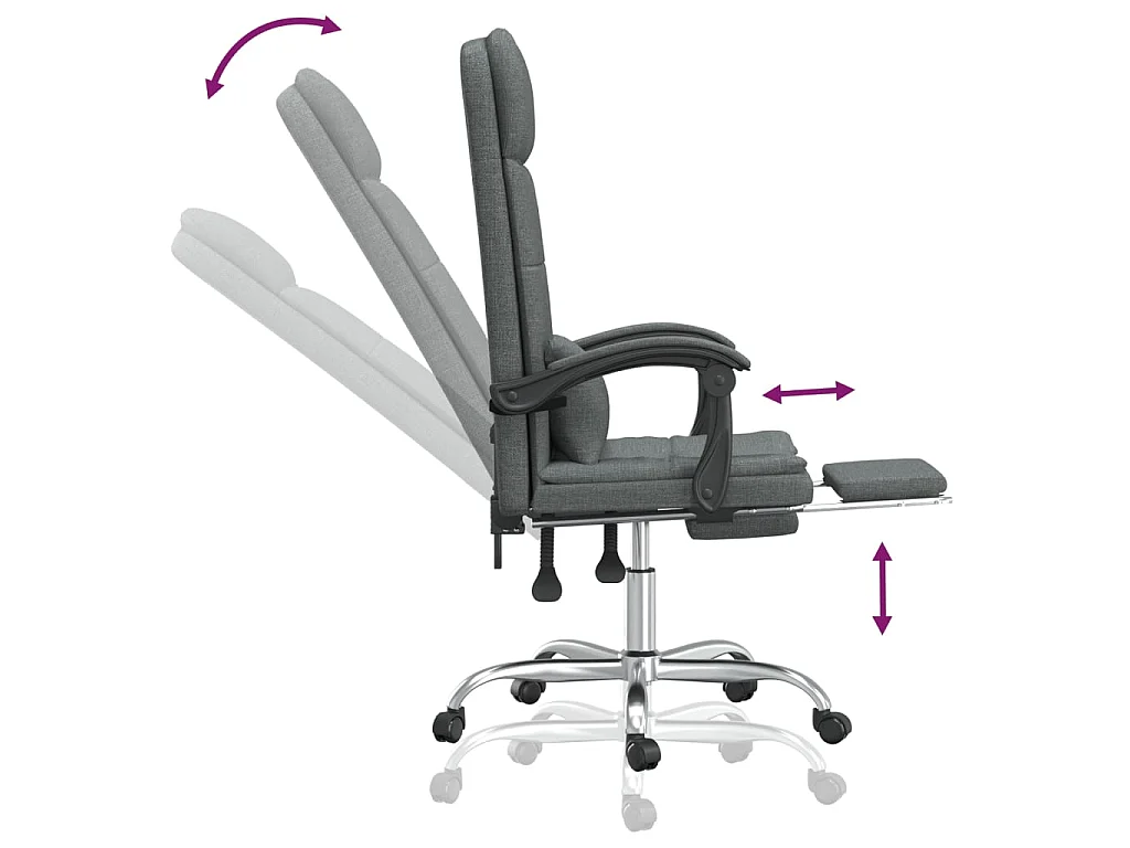 Fauteuil de massage inclinable de bureau Gris foncé Tissu