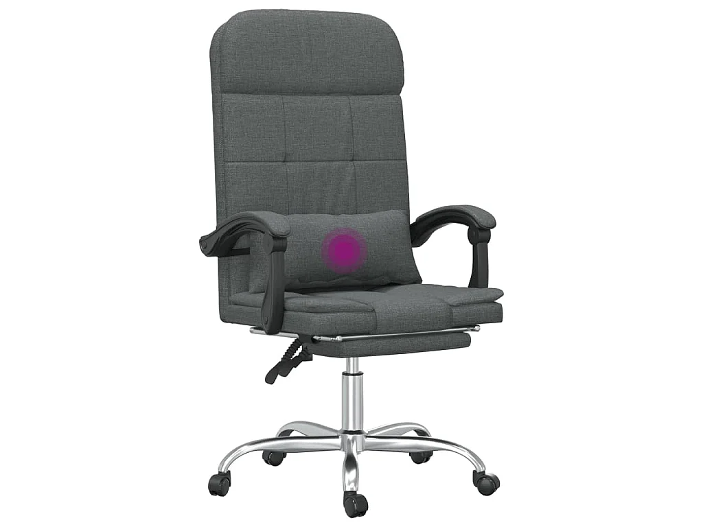 Fauteuil de massage inclinable de bureau Gris foncé Tissu