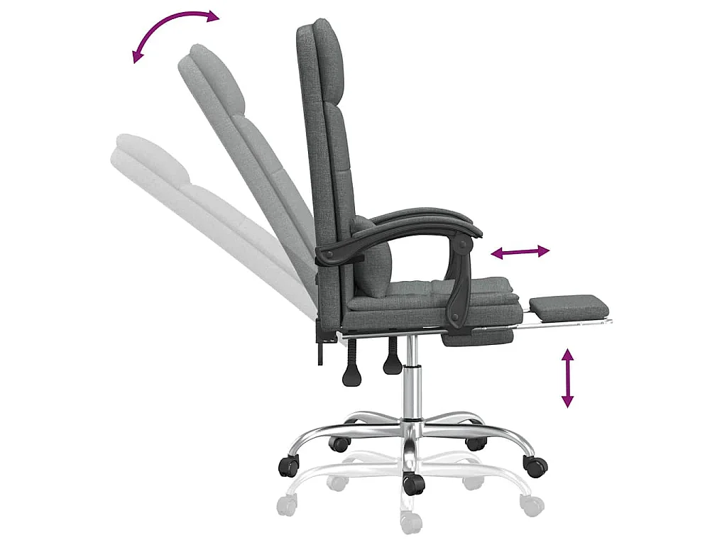 Bürostuhl mit Massagefunktion Dunkelgrau Stoff