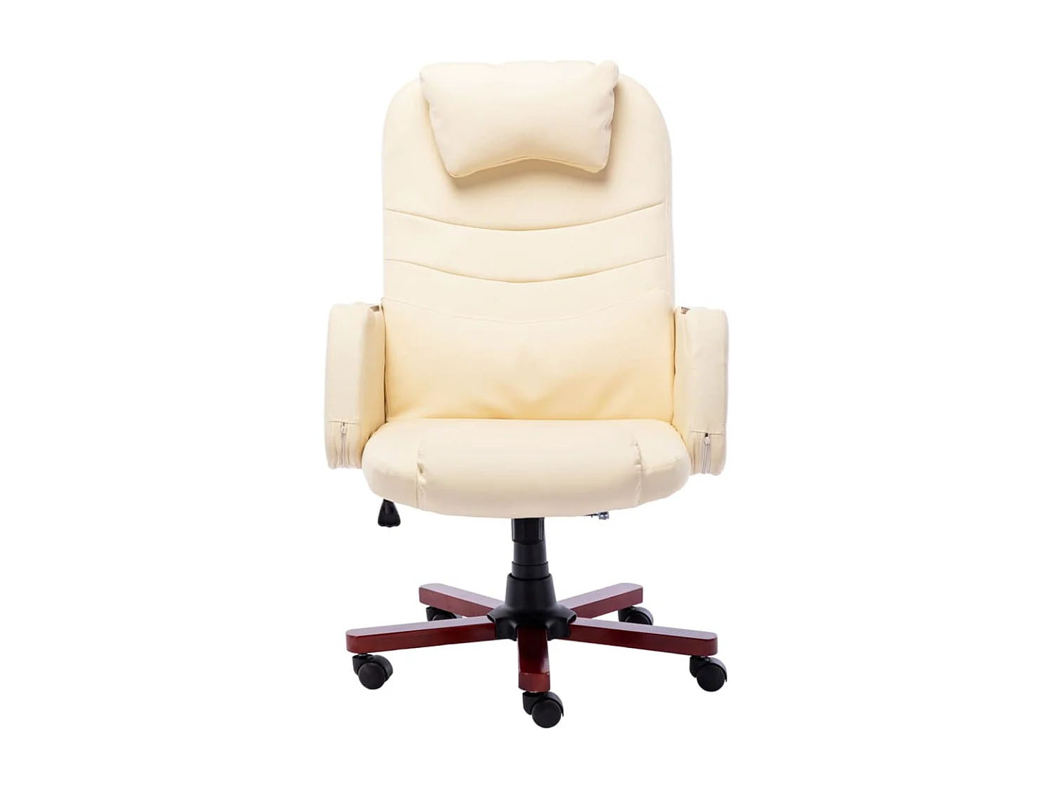 Kantoorstoel kunstleer crèmekleurig