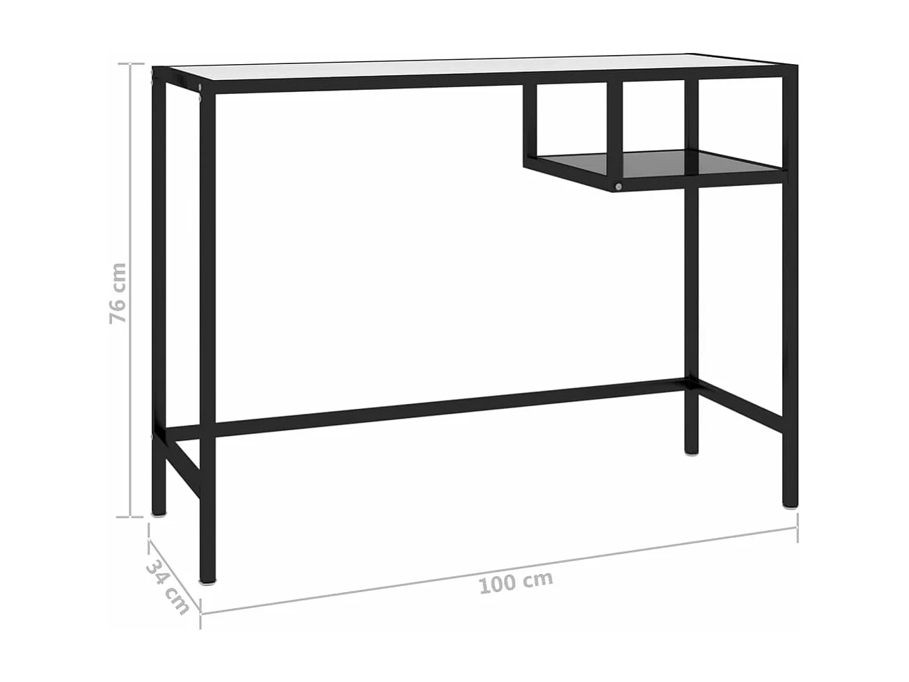Computertisch Schwarz 100x36x74 cm Glas