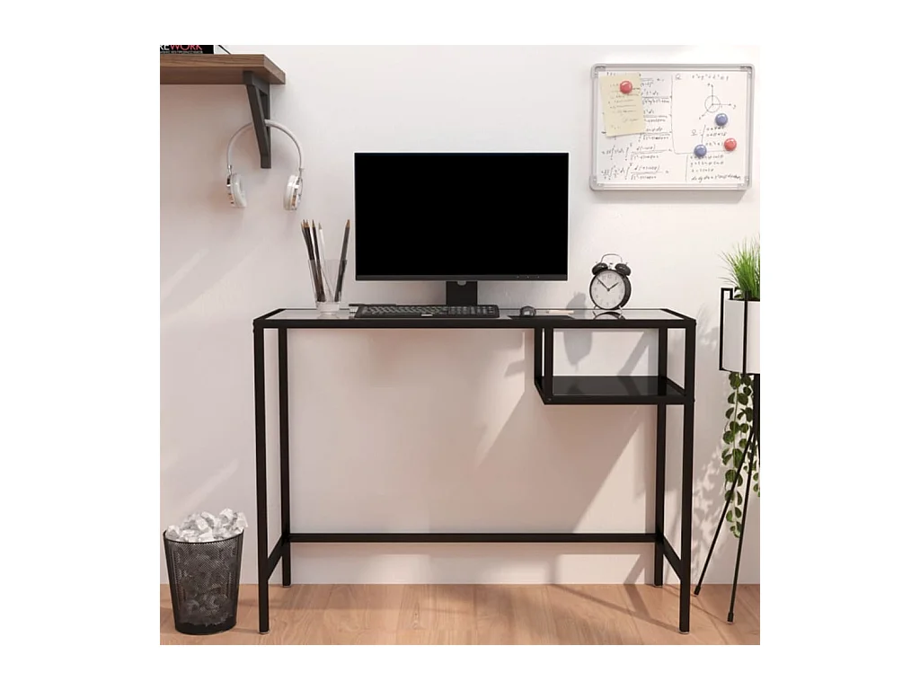 Computertisch Schwarz 100x36x74 cm Glas