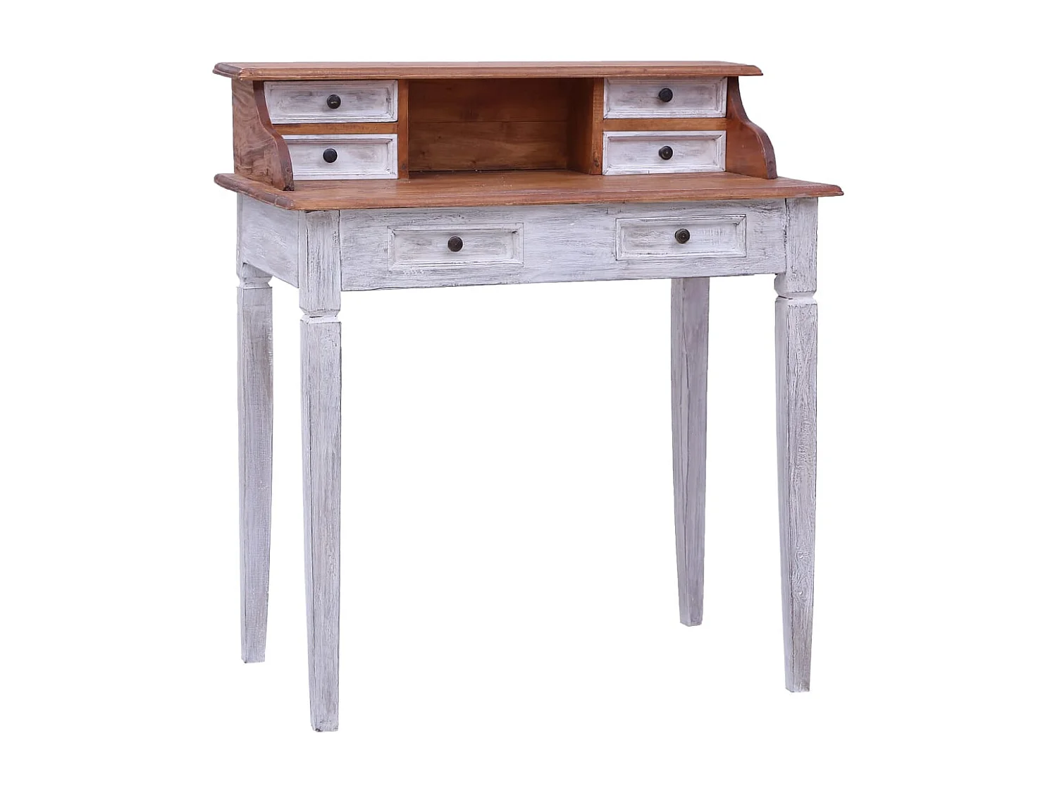 Bureau d'écriture et tiroirs 90x50x101 cm bois massif d'acajou