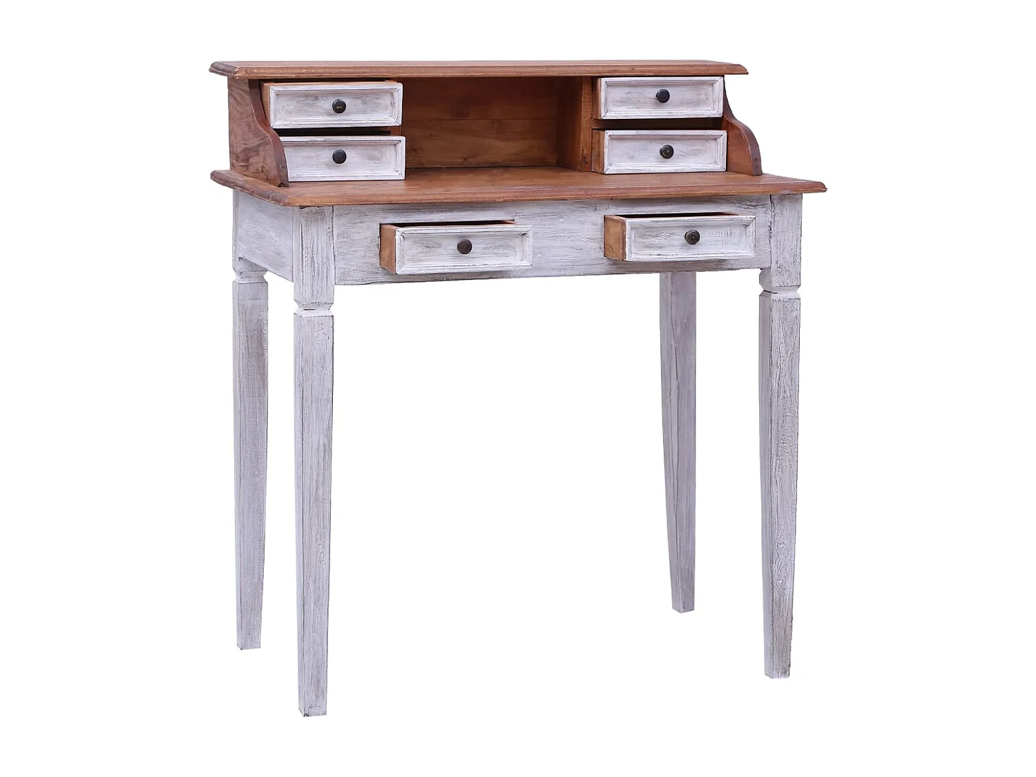 Bureau d'écriture et tiroirs 90x50x101 cm bois massif d'acajou