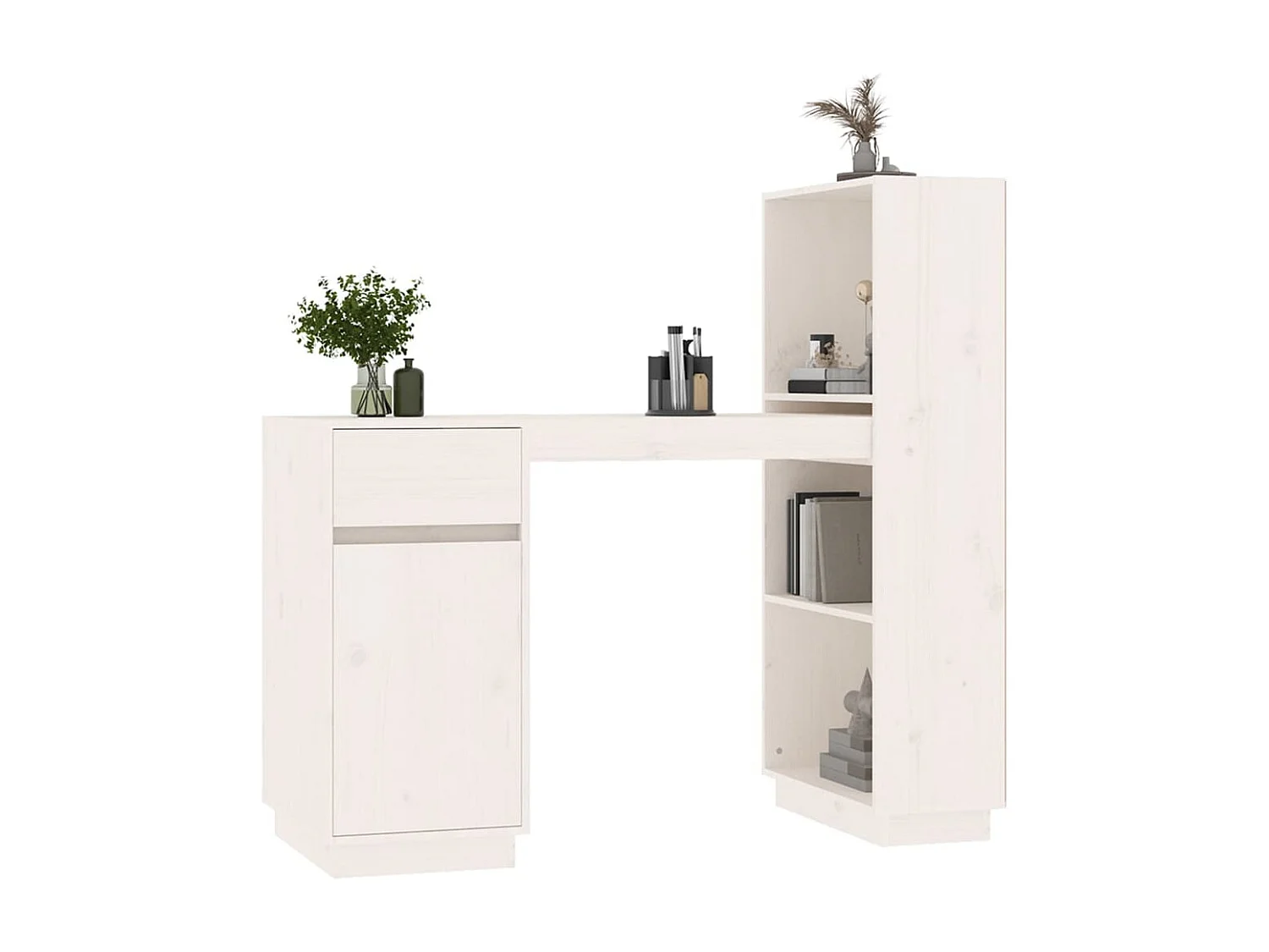 Secretária 110x53x117 cm madeira de pinho maciça branco