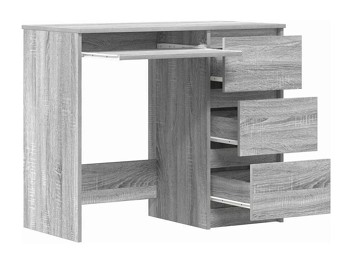 Bureau Sonoma gris 90x45x76 cm Bois d'ingénierie