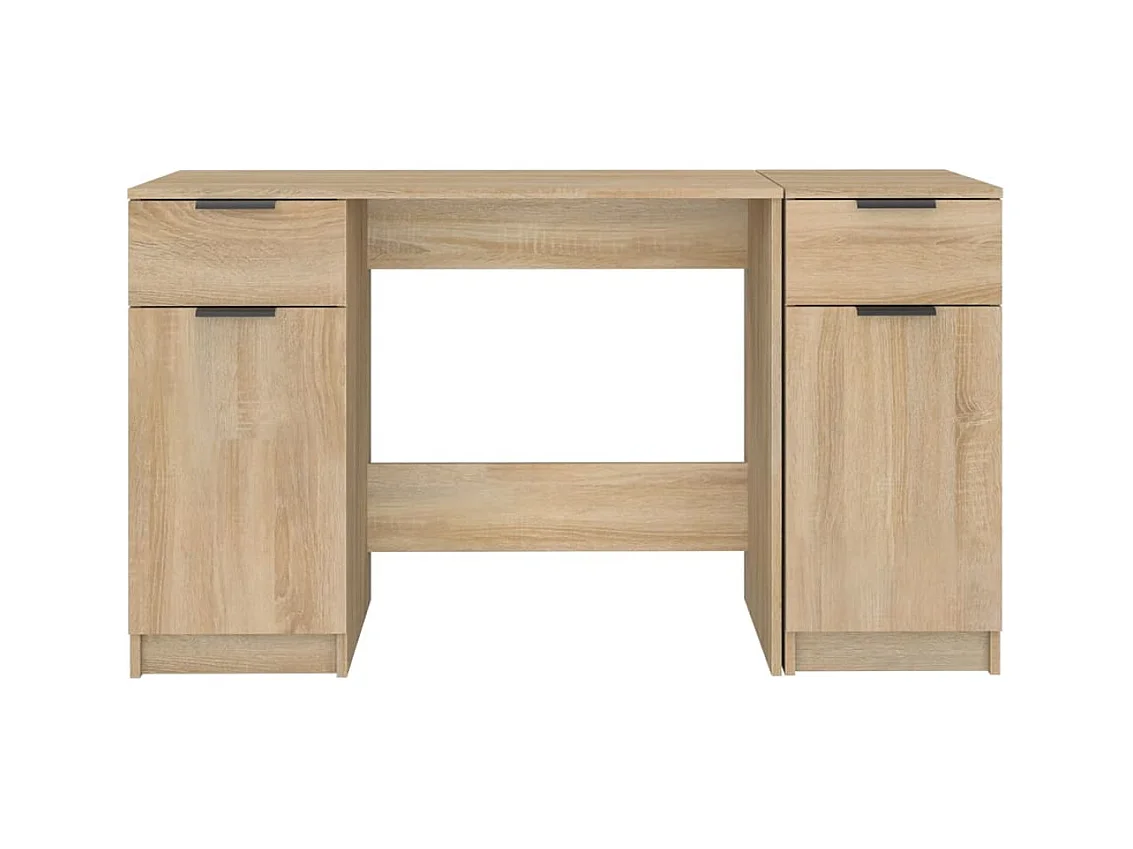 Bureau avec armoire latérale Chêne sonoma Bois d'ingénierie