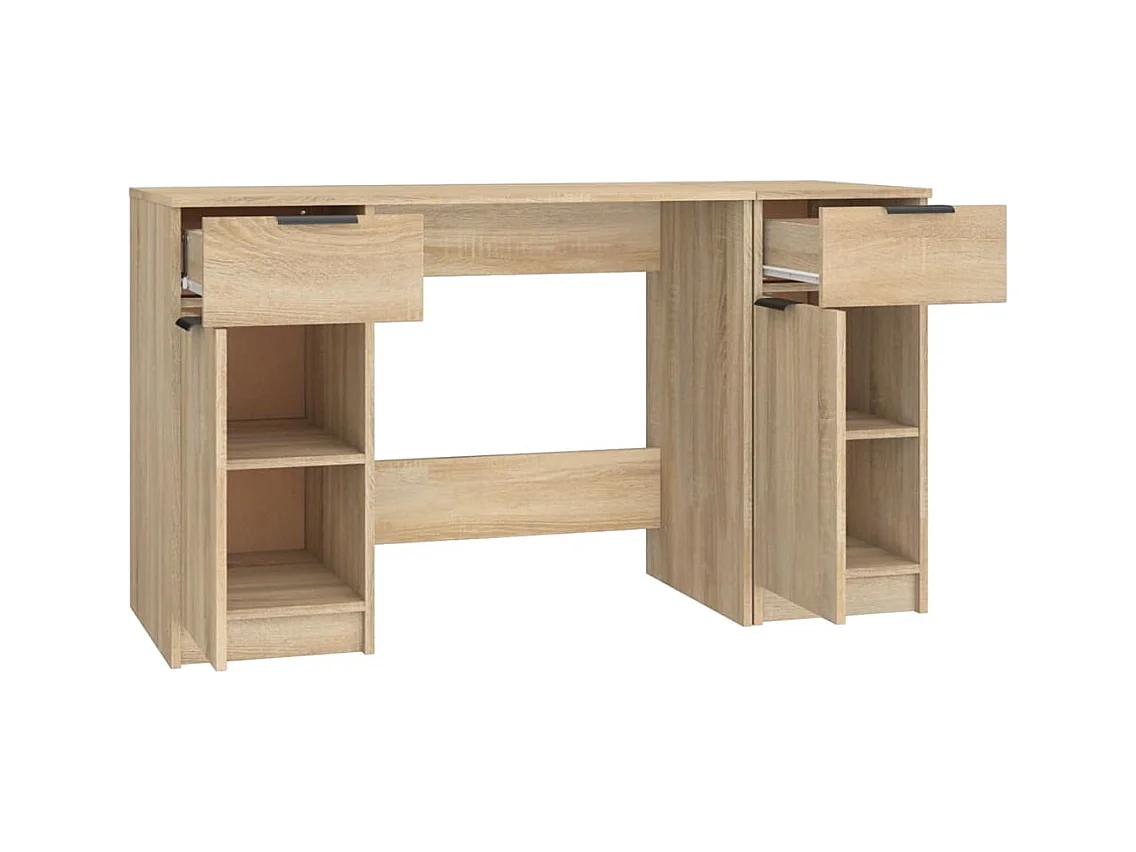 Bureau avec armoire latérale Chêne sonoma Bois d'ingénierie